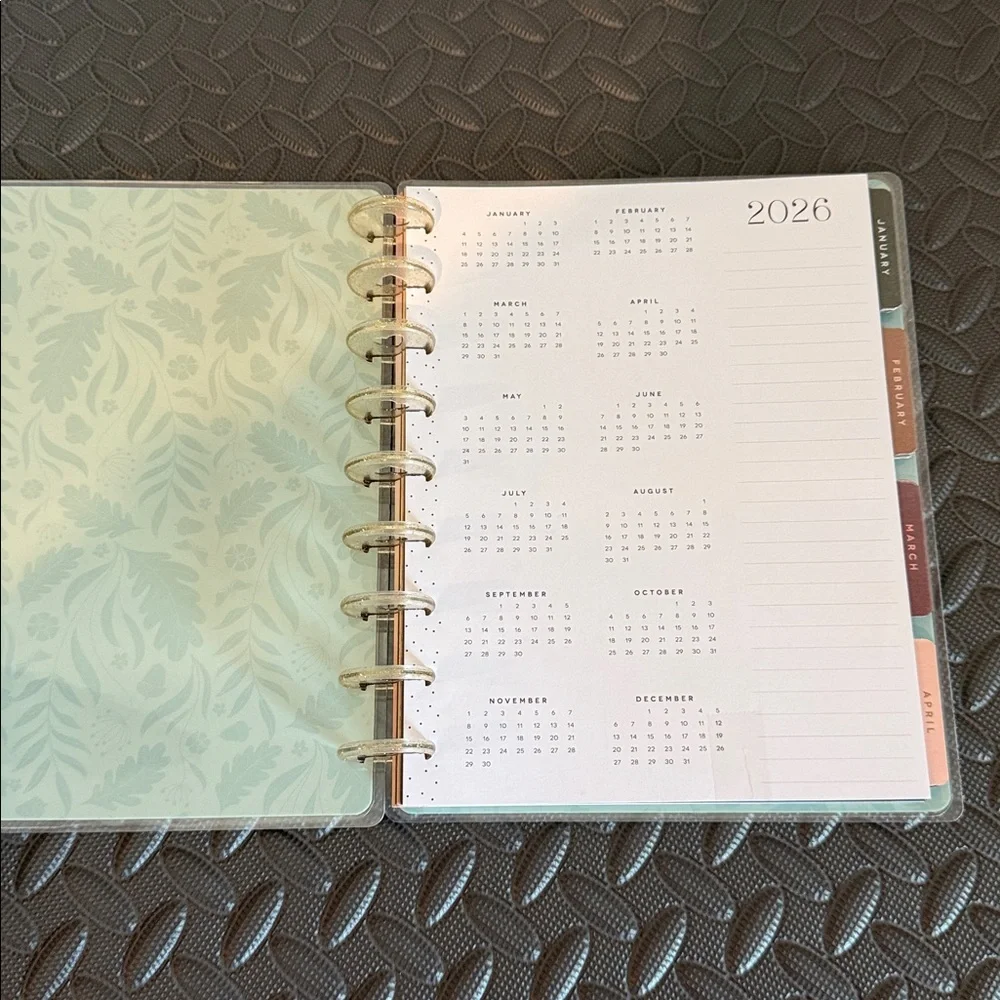 Happy Planner Floral Blue Planner with Gold Accents